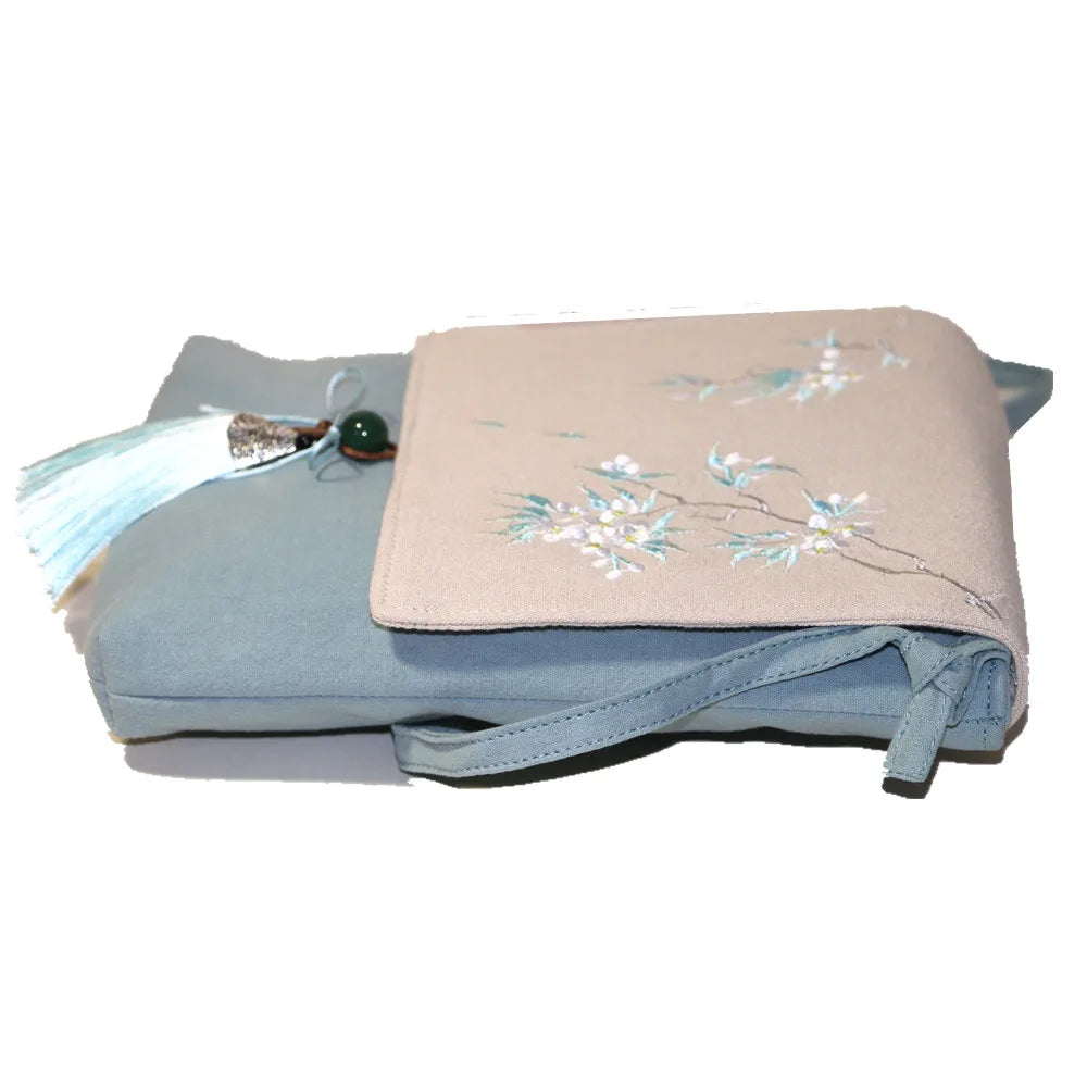 Floral Embroidery Messenger Bag Crossbody Cellphone Purse