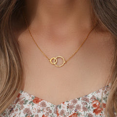 Stainless Steel Loop Pendant Necklace Bracelet Set