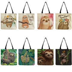 Eco-Friendly Foldable Shoulder Bag Sloth Print Teacher Gift
