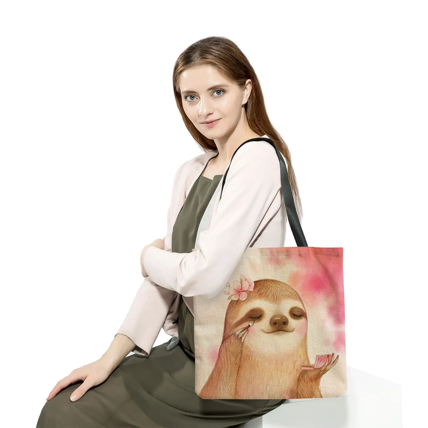 Eco-Friendly Foldable Shoulder Bag Sloth Print Teacher Gift
