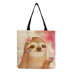 Eco-Friendly Foldable Shoulder Bag Sloth Print Teacher Gift