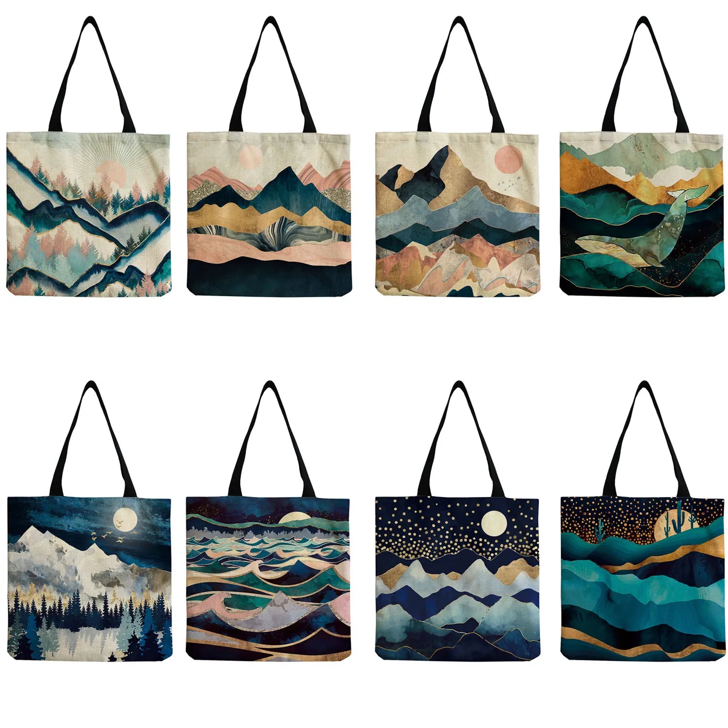 Abstract Mountain Landscape Eco-Friendly Tote Bag