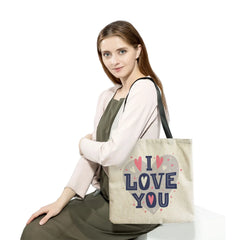 Eco Friendly Shoulder Bag Love Heart Print Tote Bag Women