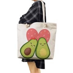 Avocado Print Eco Fruit Shopping Bag High Capacity Yoga Tote Beach Bag