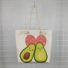 Avocado Print Eco Fruit Shopping Bag High Capacity Yoga Tote Beach Bag