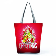 Eco Reusable Handbags All-Match Christmas Tree Women Gift Shopping Bag