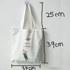 Flowers Printed Canvas Shoulder Bag for Women