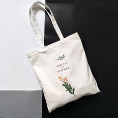 Flowers Printed Canvas Shoulder Bag for Women
