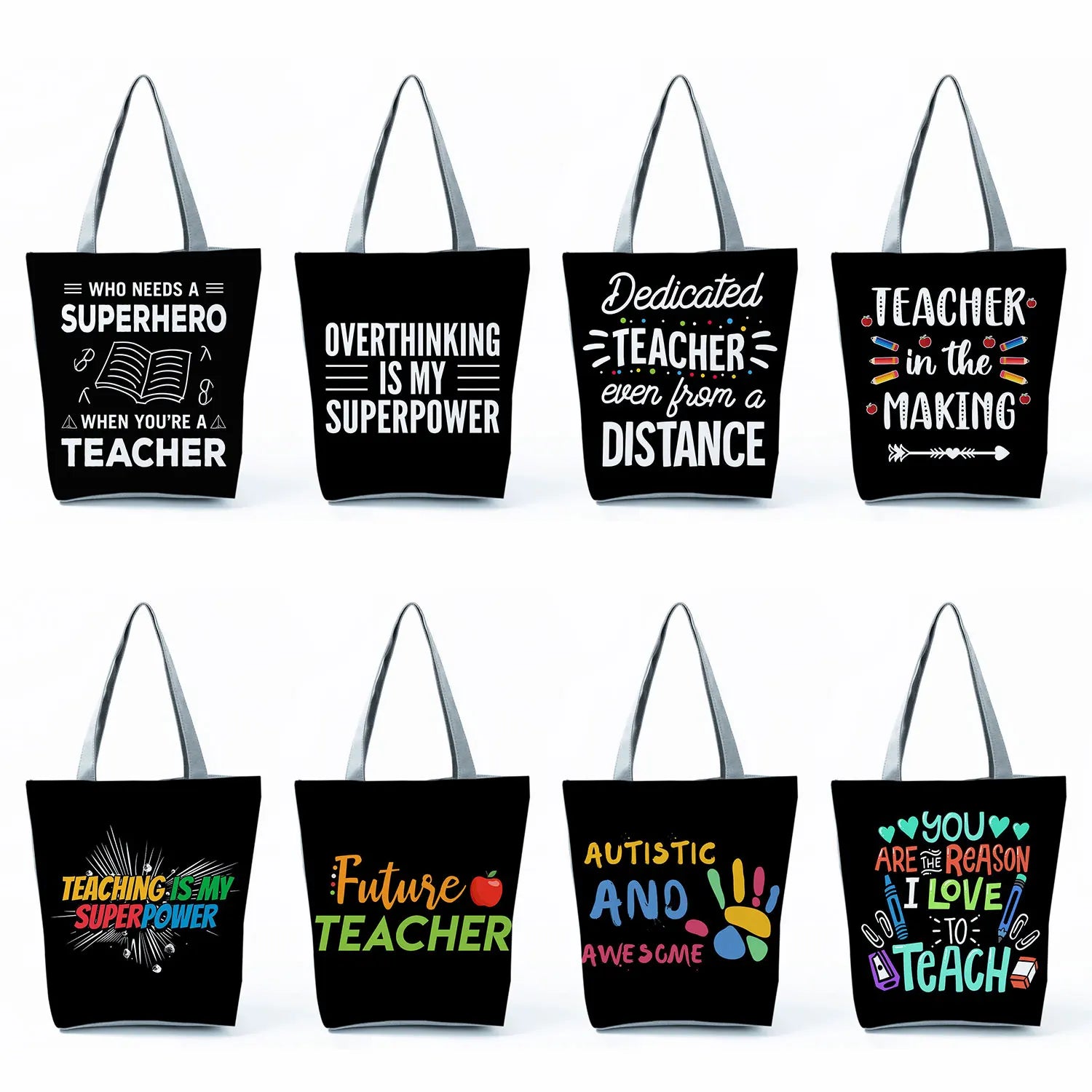 Reusable Shoulder Cloth Book Bag Gift Handbag - Teacher is My Superhero