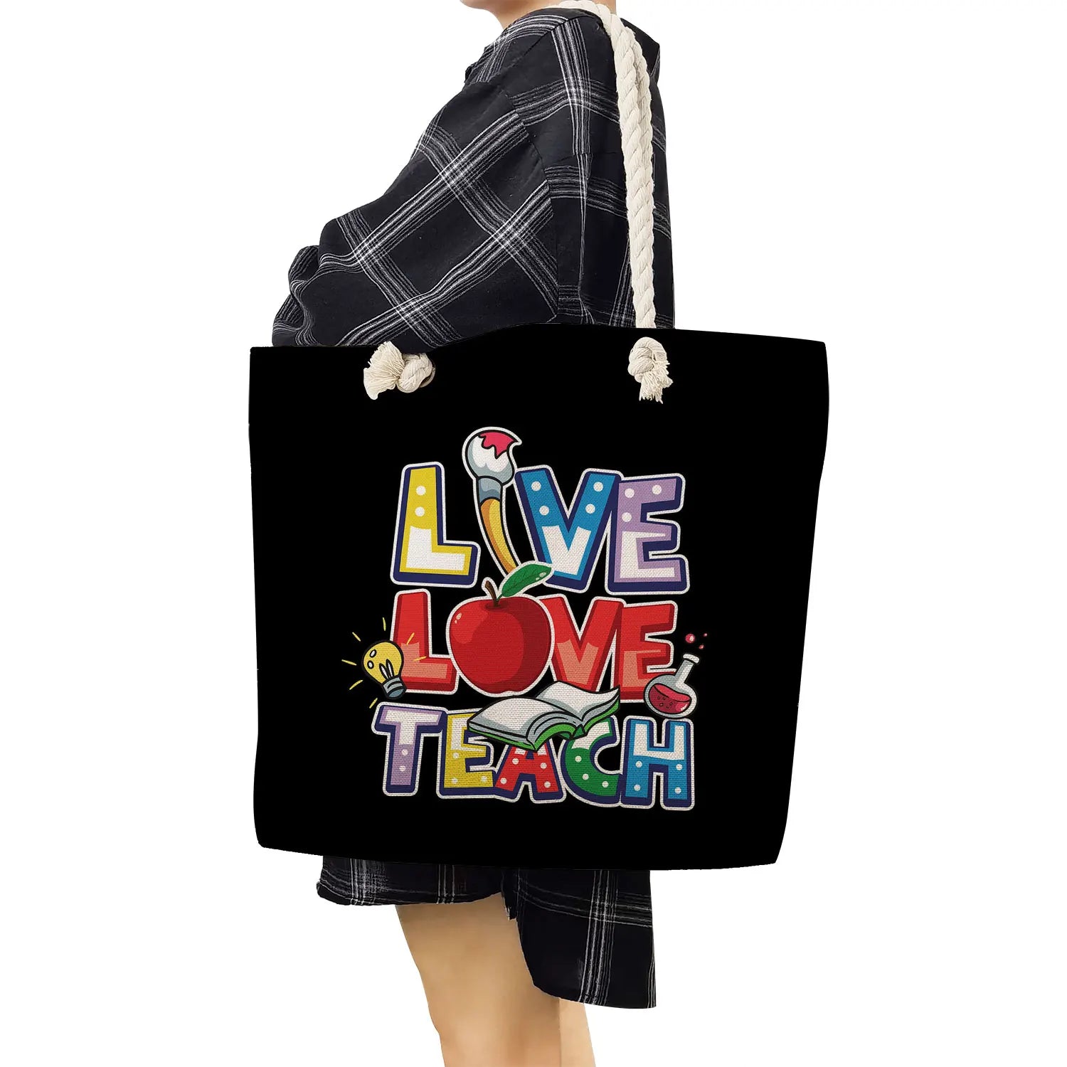 Reusable Shoulder Book Bag Teacher Gift Handbags Superhero Tote