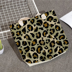 Leopard Tie Dye Print Shoulder Grocery Bags Eco-Friendly Handbags