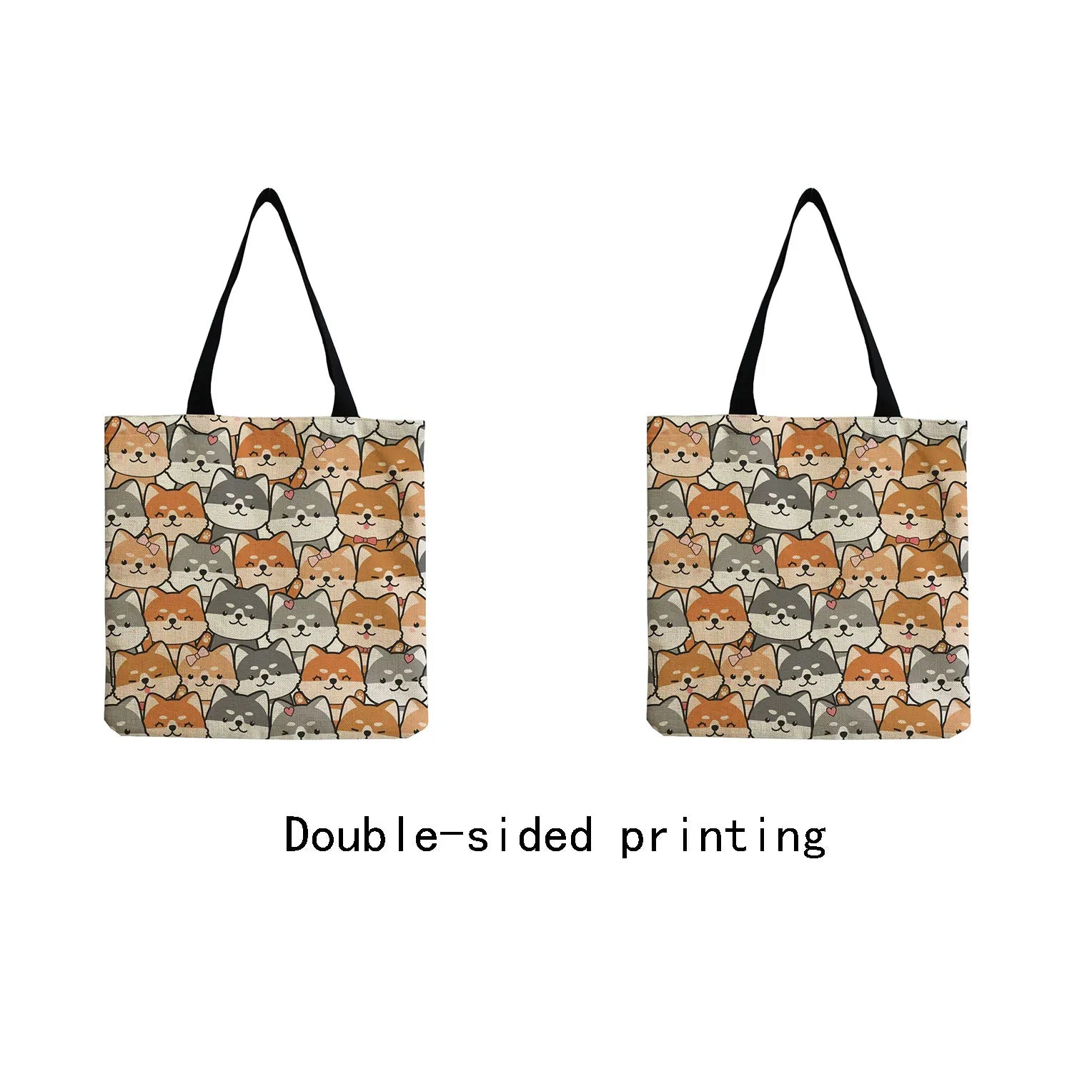 Cat Print Eco Tote Handbag High Capacity Portable Lady Shopping Bags