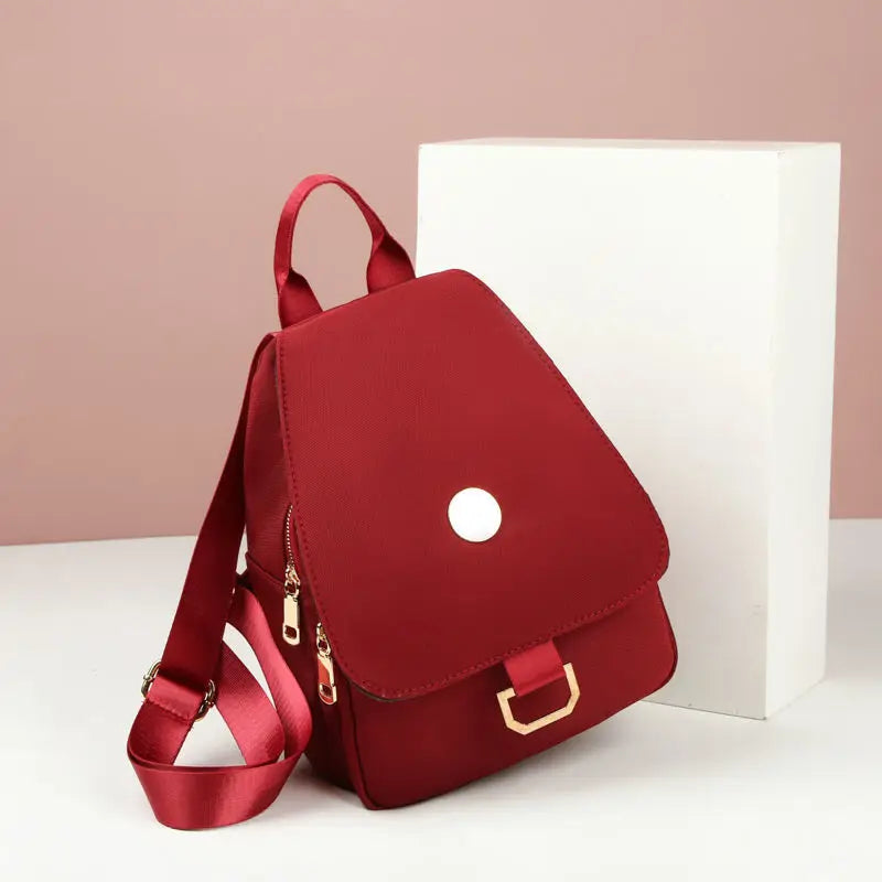 Women Nylon Waterproof Backpack Teen Schoolbag Multifunction Travel Bag