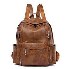 High Female Leather Backpack Shoulder Bag