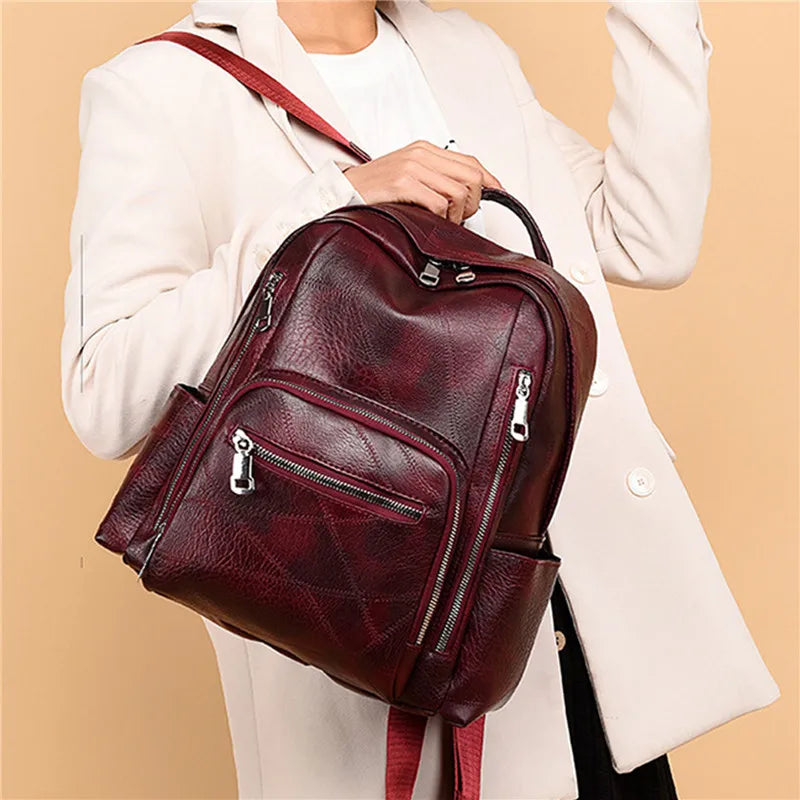 Leather Backpack for Women High Quality Shoulder Bag
