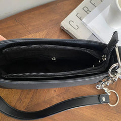 Shoulder Bags Women Zipper Underarm Cross Body Dark Academia PU Leather