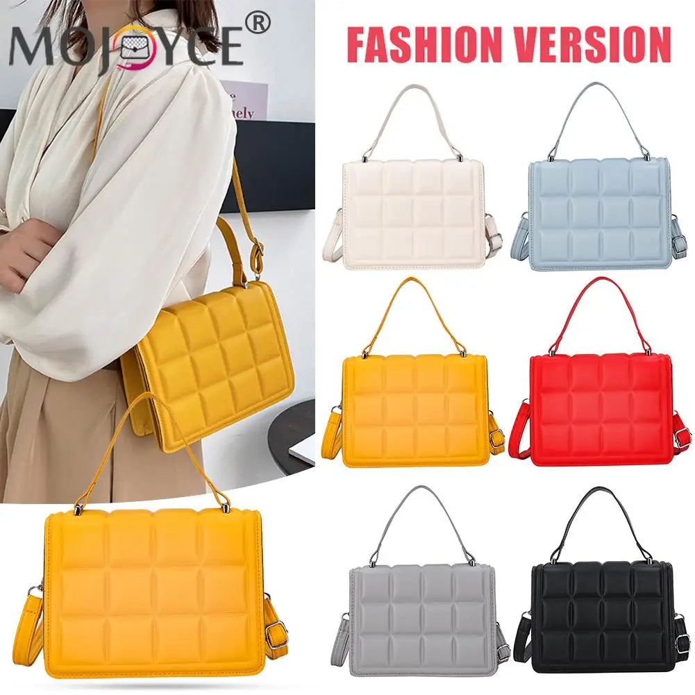 Checkered Printing Shoulder Bags Flap Messenger Bags Female PU Leather