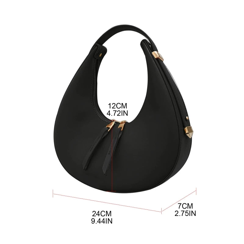 Crescent Crossbody Bag PU Leather Shoulder Bag