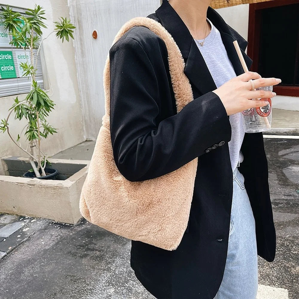 Solid Women Tote Handbags Large Capacity Ladies Shoulder Bag