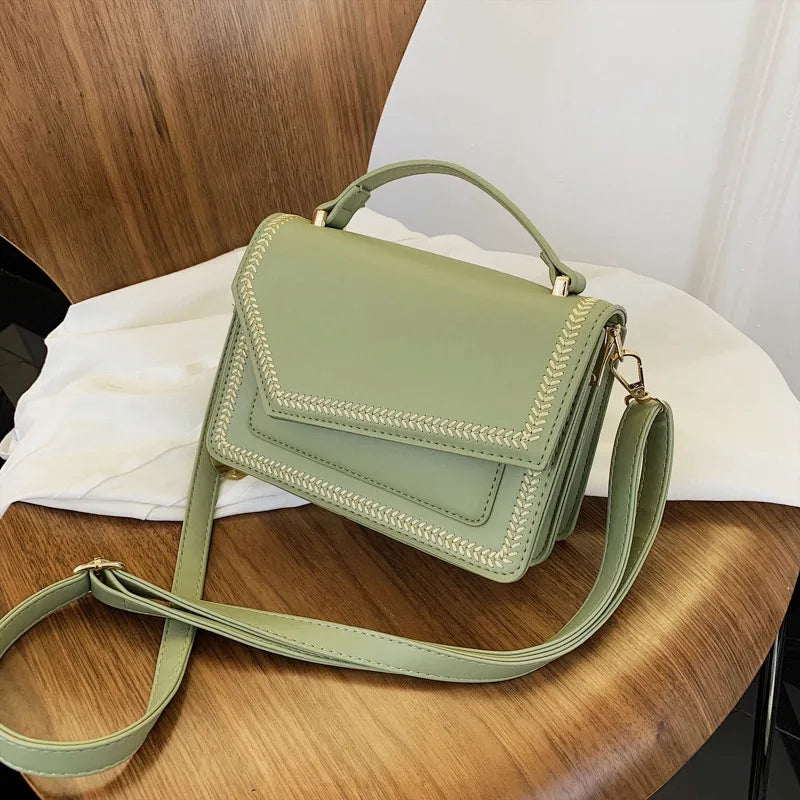 Embroidery Ladies Handbag Small Women Shoulder Bag High PU Leather Flap