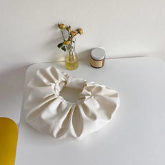 Pleated Shoulder Bags For Women High Pu Leather Cloud Soft Pouch Handbag