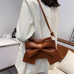 Shoulder Bag Solid Bowknot Handbag Stylish Female Underarm Tote Bag