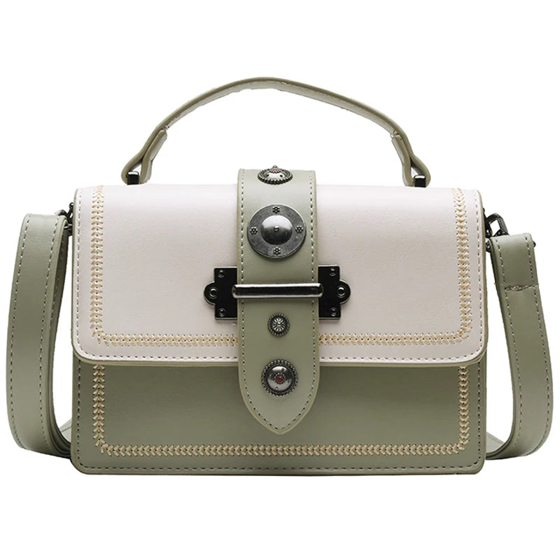 Women's Rivet Shoulder Tote Bag High PU Leather