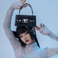 Gothic Vintage Messenger Bag Chain Women Clutch Handbag