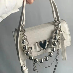 Gothic Vintage Messenger Bag Chain Women Clutch Handbag