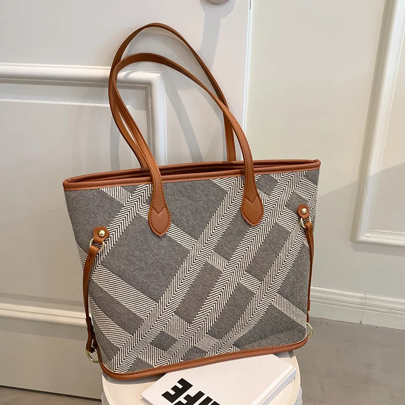 Lady Canvas Tote Bag Bucket Women Big Shopper Handbags Shoulder Bags