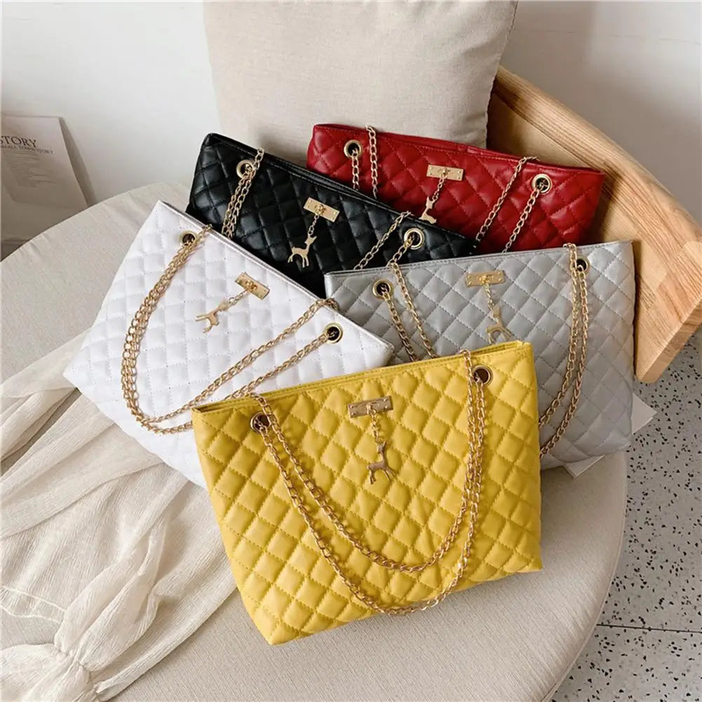 Lady Diamond Lattice Handbag Large Capacity Crossbody Bags Chain Totes