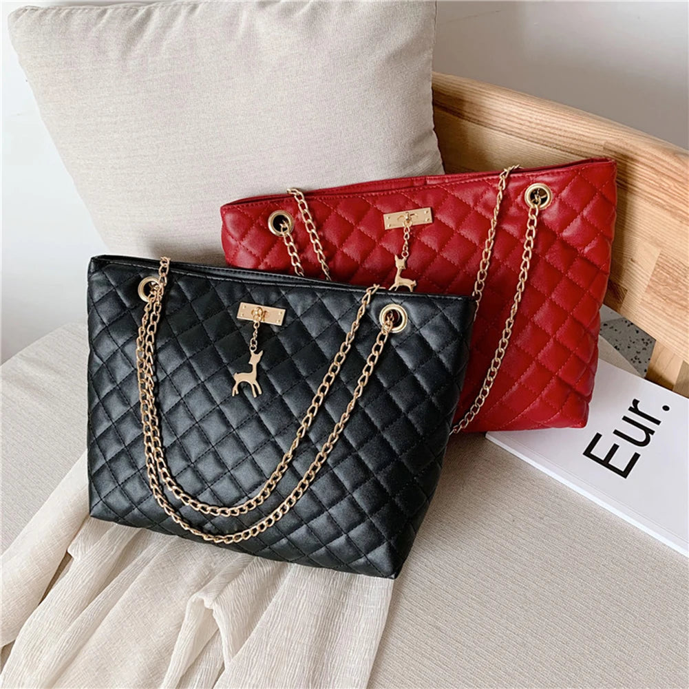 Lady Diamond Lattice Handbag Large Capacity Crossbody Bags Chain Totes