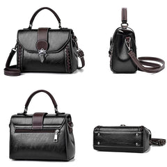 Lock Flap Shoulder Bag Women PU Leather Crossbody Vintage Handbag