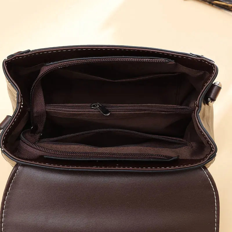 Lock Flap Shoulder Bag Women PU Leather Crossbody Vintage Handbag