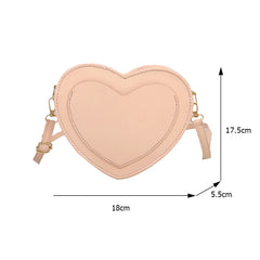 Heart Shape Female Handbags Single Strap Shoulder Bags PU Leather Pure