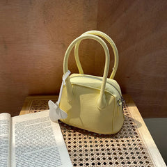 Lychee Pattern Women Top-handle Bags Solid PU Leather Female Shoulder Crossbody