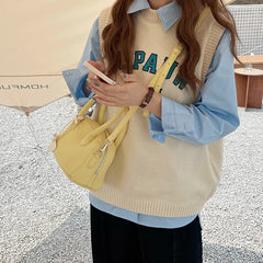 Lychee Pattern Women Top-handle Bags Solid PU Leather Female Shoulder Crossbody