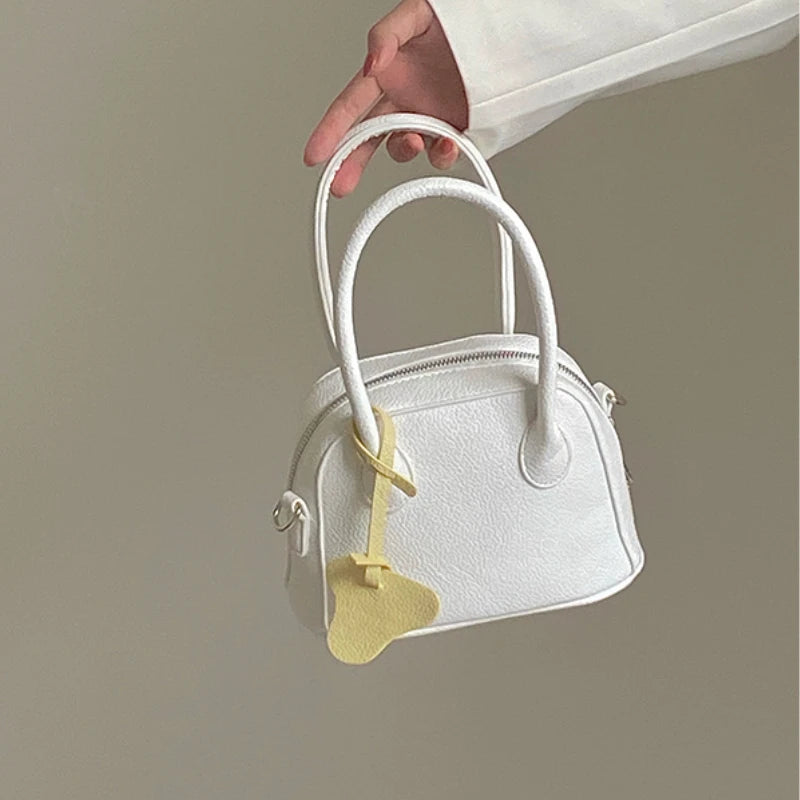 Lychee Pattern Women Top-handle Bags Solid PU Leather Female Shoulder Crossbody