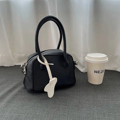 Lychee Pattern Women Top-handle Bags Solid PU Leather Female Shoulder Crossbody