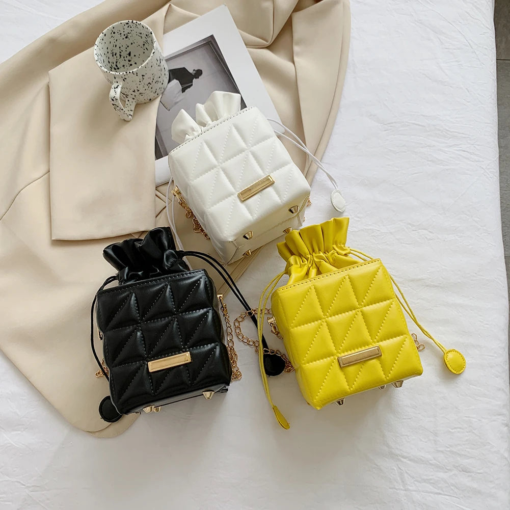PU Leather Crossbody Bags Small Ladies Geometric Messenger Bags