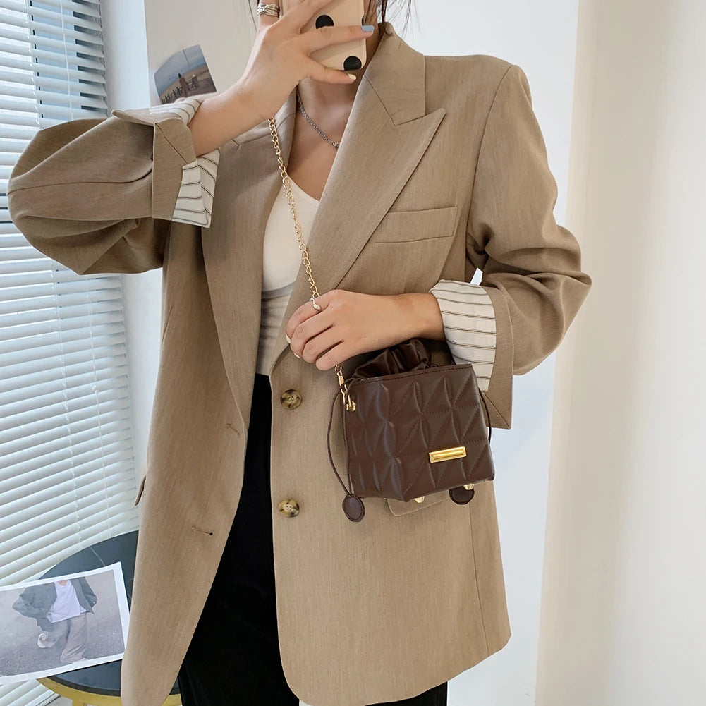 PU Leather Crossbody Bags Small Ladies Geometric Messenger Bags