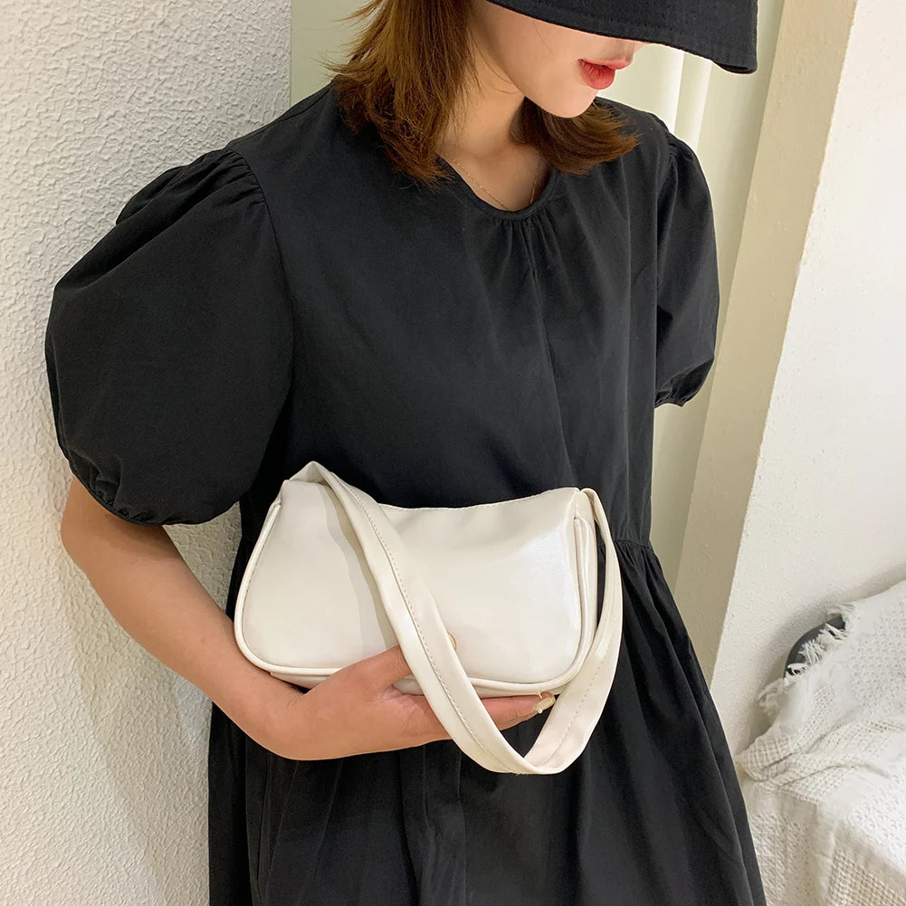 PU Leather Underarm Bag Totes Girls Casual Shoulder Women Handbags Pouch