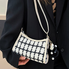 Plaid Messenger Bag Women Underarm Shoulder Clutch Purse Casual Tote Handbag