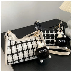 Plaid Messenger Bag Women Underarm Shoulder Clutch Purse Casual Tote Handbag