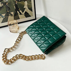 Quilting Shoulder Bag PU Leather Armpit Bag Crossbody Handbag