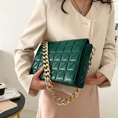 Quilting Shoulder Bag PU Leather Armpit Bag Crossbody Handbag