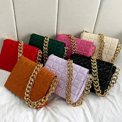 Quilting Shoulder Bag PU Leather Armpit Bag Crossbody Handbag