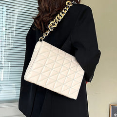 Quilting Shoulder Bag PU Leather Armpit Bag Crossbody Handbag