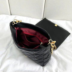 Quilting Shoulder Bag PU Leather Armpit Bag Crossbody Handbag