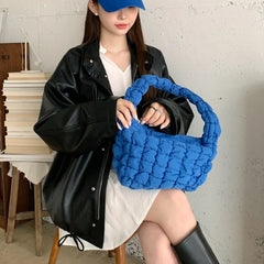 Pleated Cloud Bag Underarm Handbag for Women